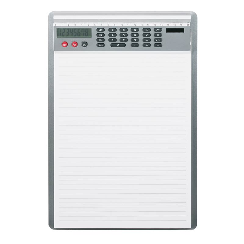ecobra-schreibplatte-a4-alu-mit-solarrechner image 1
