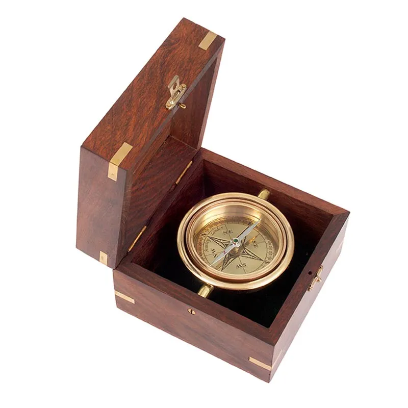 ecobra-navigation-tischkompass-messing-50-mm-echtholz-box image 1
