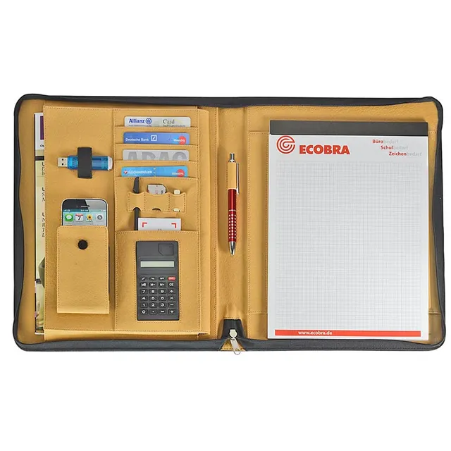 ecobra-serie-elite-konferenzmappe-din-a4-kunstleder-schwarz-mit-solar-taschenrec image 1