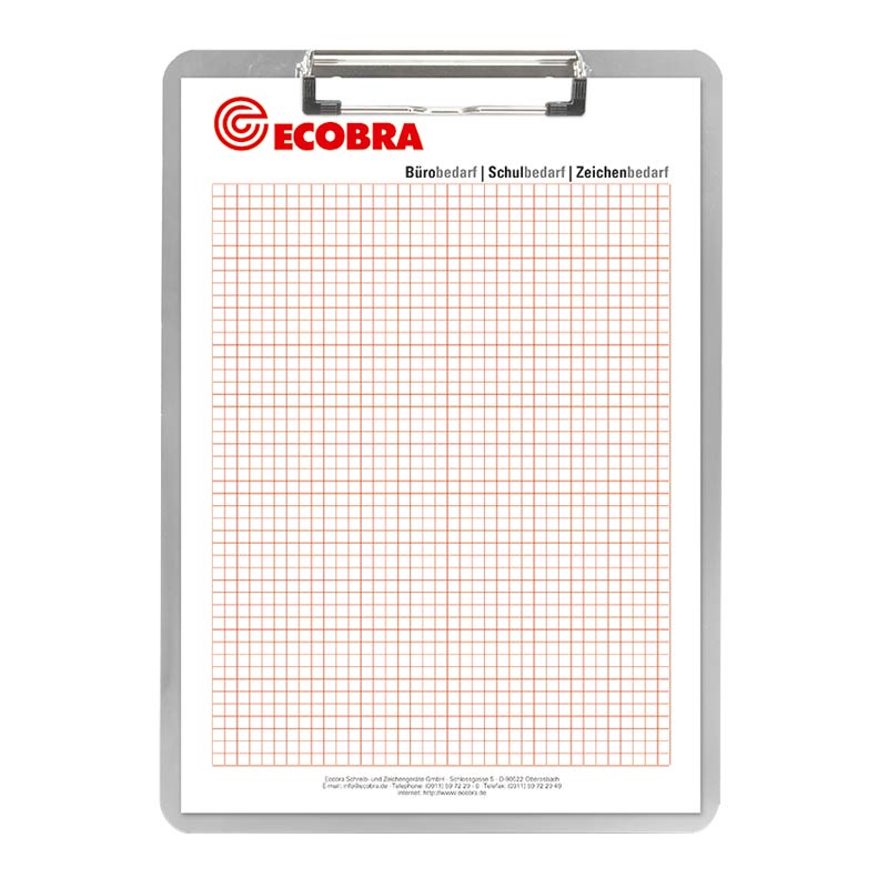 ecobra-schreibplatte-a4-aluminium-mit-klemmschiene image 1