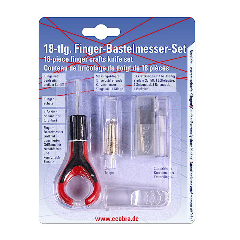 ecobra-finger-bastelmesser-set-18-tlg-rot-schwarz image 4