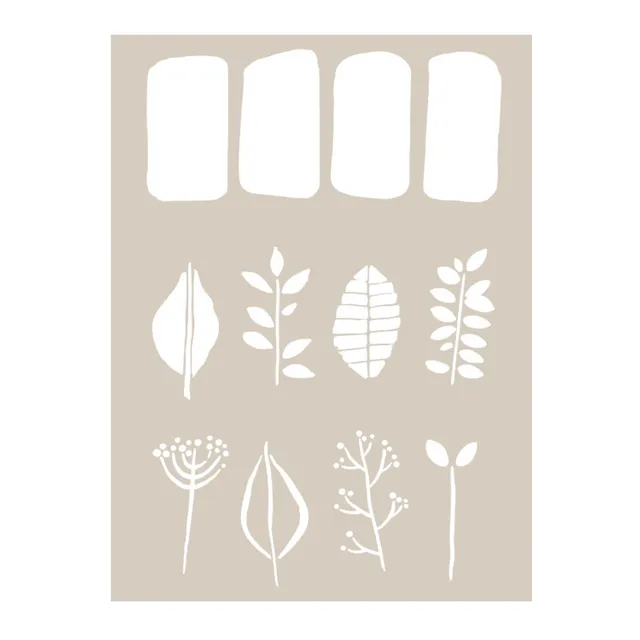 fleur-leaf-impressions-m-beltransfer-bl-tter-a4-hand-painted image 1