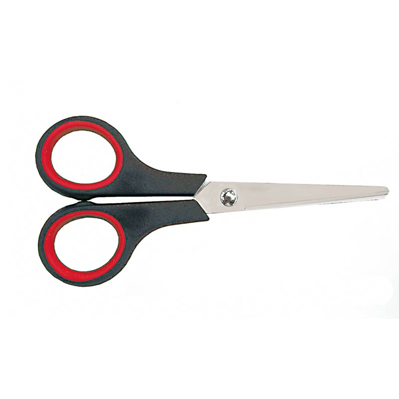 ecobra-02-bastel-schere-rund-13-5-cm-schwarz-rot-edelstahl image 1