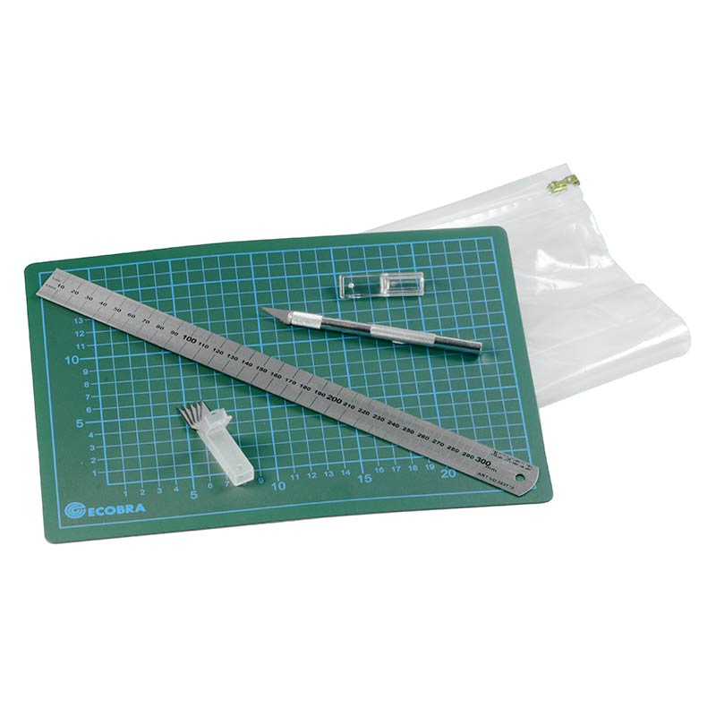 ecobra-02-hobby-schneide-set-matte-lineal-messer-3-tlg image 1