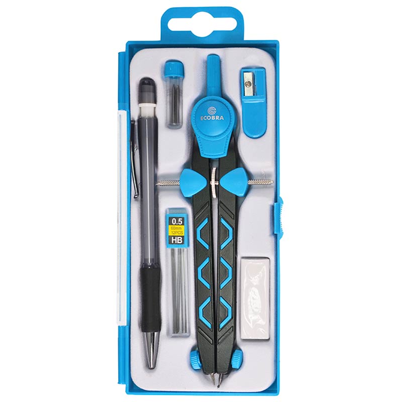 ecobra-duo-tec-schnellverstell-zirkel-set-6-tlg-blau-170-mm image 2