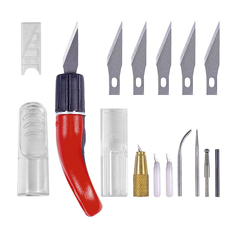 ecobra-finger-bastelmesser-set-18-tlg-rot-schwarz image 1