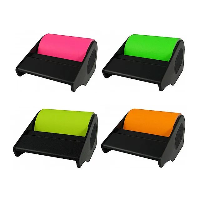 ecobra-creatape-neon-haftnotizrolle-60mm-x-12m-abroller-schwarz-pink image 1