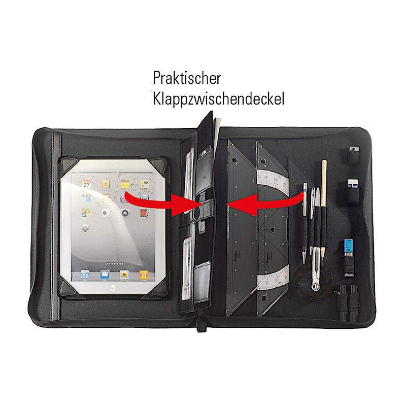ecobra-skipper-navigationsmappe-a4-bergr-e-tablet-schwarz-blau image 1