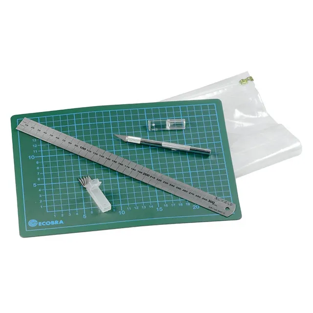 ecobra-02-hobby-schneide-set-matte-lineal-messer-3-tlg image 1