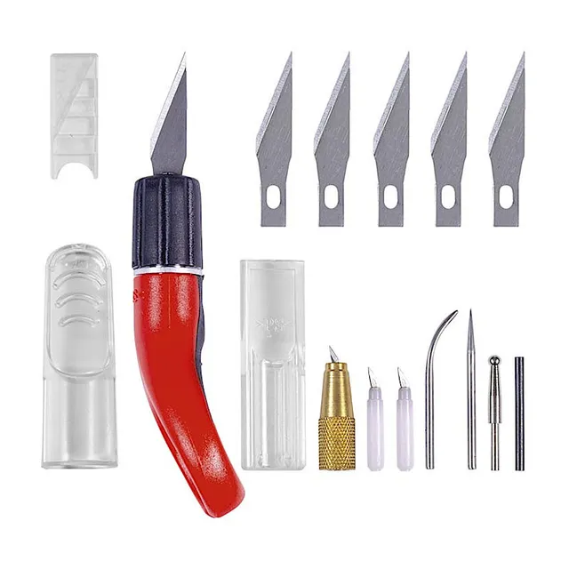 ecobra-finger-bastelmesser-set-18-tlg-rot-schwarz image 1
