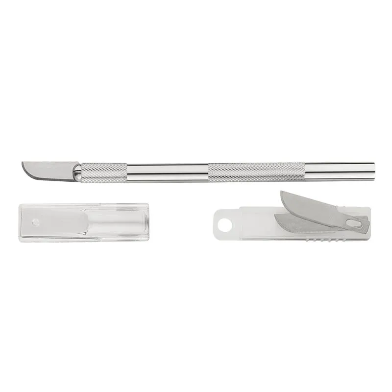 ecobra-schablonenmesser-leichtmetall-bastelskalpell-3-klingen image 1