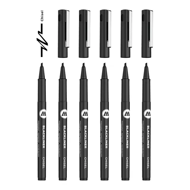 molotow-blackliner-fineliner-chisel-6er-schwarz image 1
