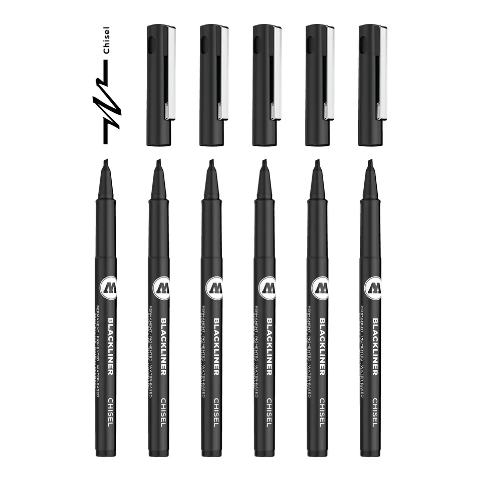 molotow-blackliner-fineliner-chisel-6er-schwarz image 1