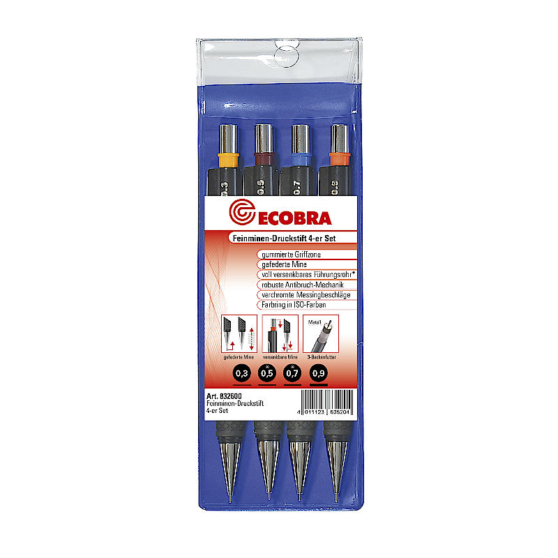 ecobra-832600-feinminen-druckstift-4er-set-0-3-0-9-mm image 1