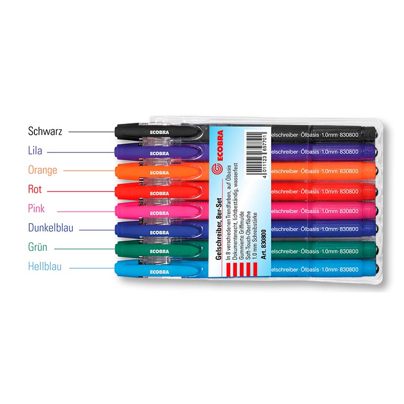 ecobra-830800-gelschreiber-8er-set-1-0-mm-dokumentenecht image 3