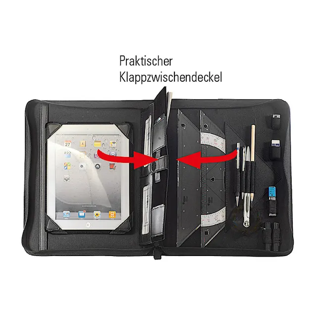 ecobra-skipper-navigationsmappe-a4-bergr-e-tablet-schwarz-blau image 1