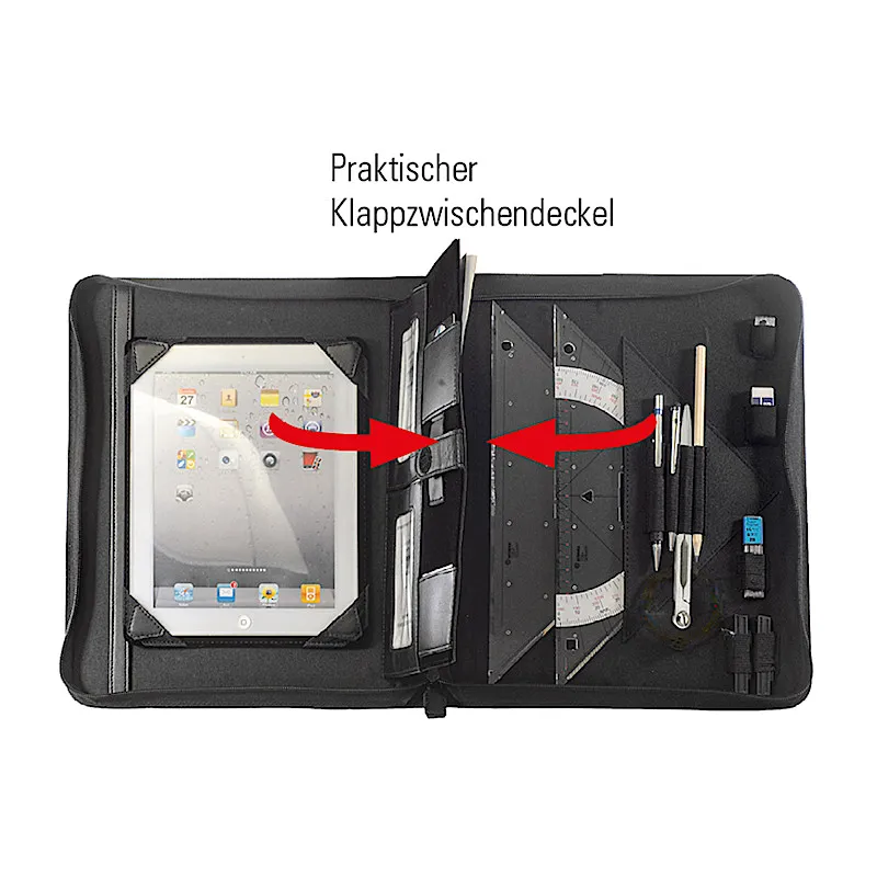ecobra-skipper-navigationsmappe-a4-bergr-e-tablet-schwarz-blau image 1