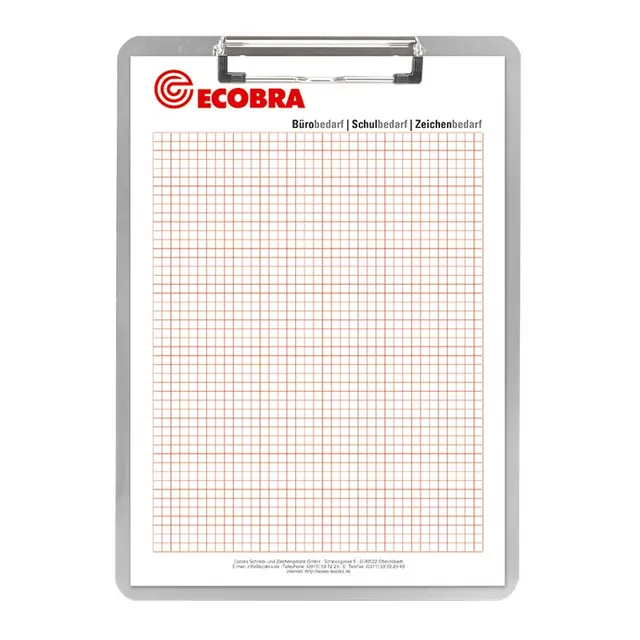 ecobra-schreibplatte-a4-aluminium-mit-klemmschiene image 1