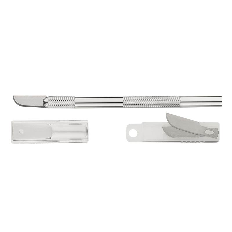 ecobra-schablonenmesser-leichtmetall-bastelskalpell-3-klingen image 1
