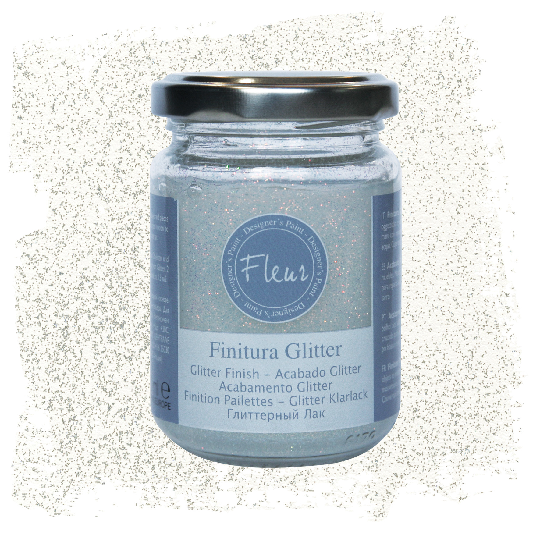 fleur-silver-glam-glitzerlack-transparent-silber image 1