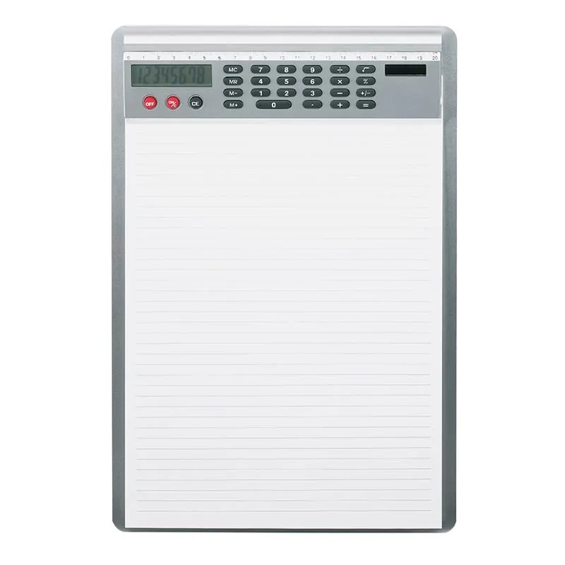 ecobra-schreibplatte-a4-alu-mit-solarrechner image 1