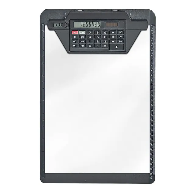 ecobra-792250-schreibplatte-a4-klemmbrett-solar-rechner-schwarz image 1