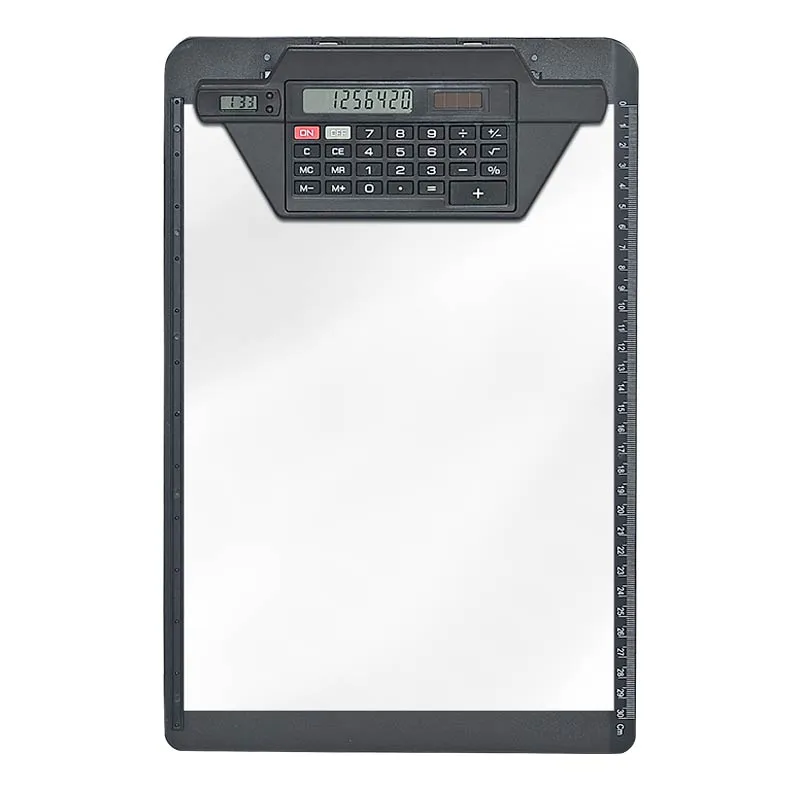 ecobra-792250-schreibplatte-a4-klemmbrett-solar-rechner-schwarz image 1