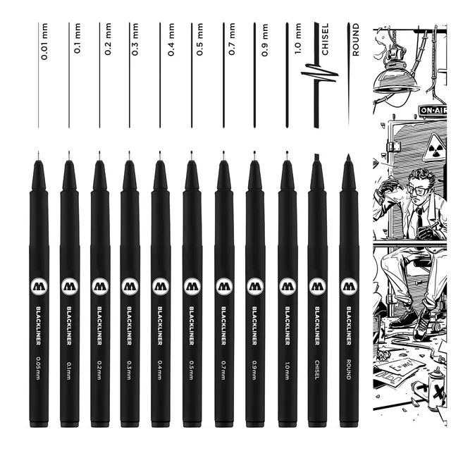 molotow-blackliner-complete-set-fineliner-11-st-schwarz image 1