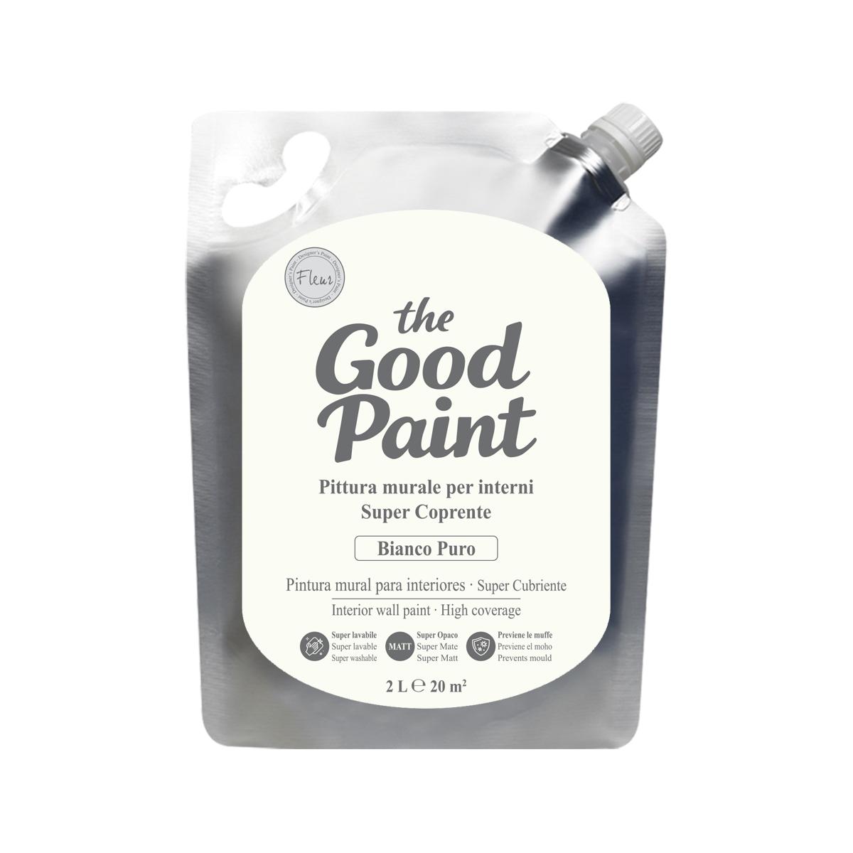 fleur-the-good-paint-bianco-puro-wandfarbe-wei-2-l image 2
