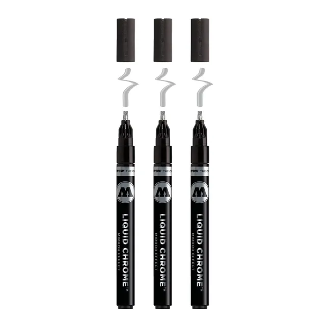 molotow-liquid-chrome-calligraphy-marker-3-0-mm-3er-set-chrom-spiegeleffekt image 1