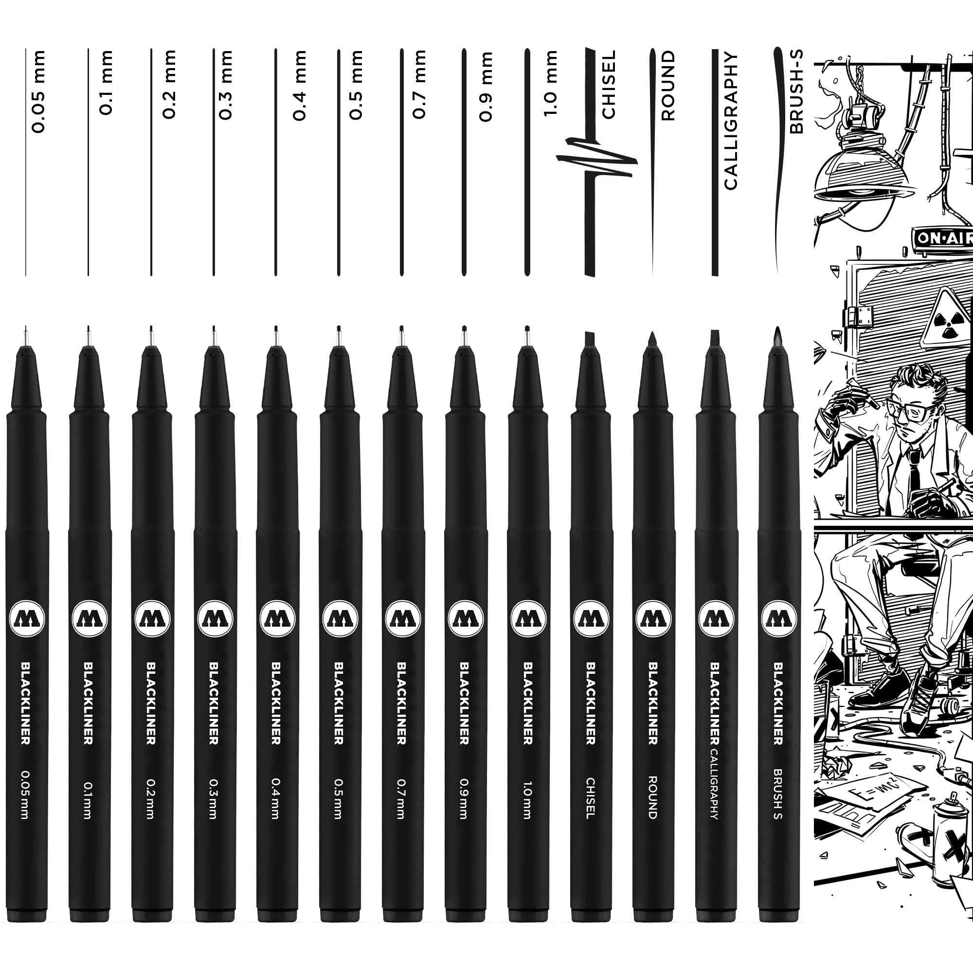 molotow-blackliner-complete-set-fineliner-11-st-schwarz image 8