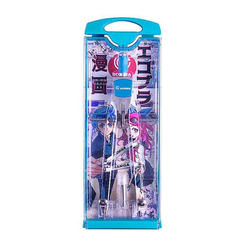 ecobra-manga-schnellverstell-zirkel-160-mm-3d-etui-manga-motiv image 1