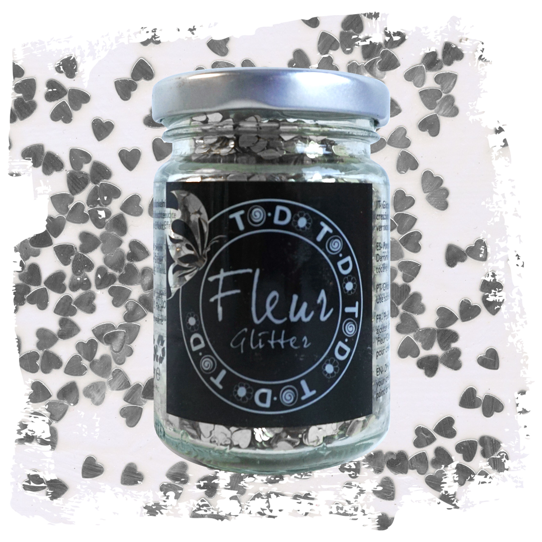 fleur-powder-glitter-cuori-silver-glitzerpulver-herzen image 2