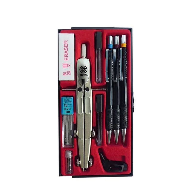 ecobra-silver-master-schnellverstell-zirkel-set-10-tlg-feinminen image 1