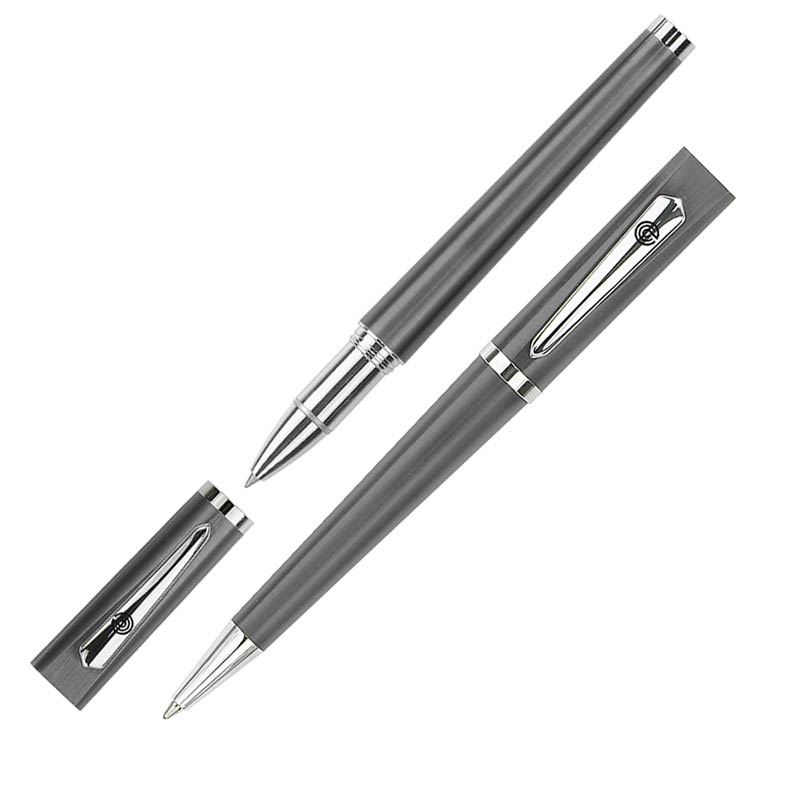 ecobra-cityline-vicenza-kugelschreiber-grau-metall-drehmechanik image 1