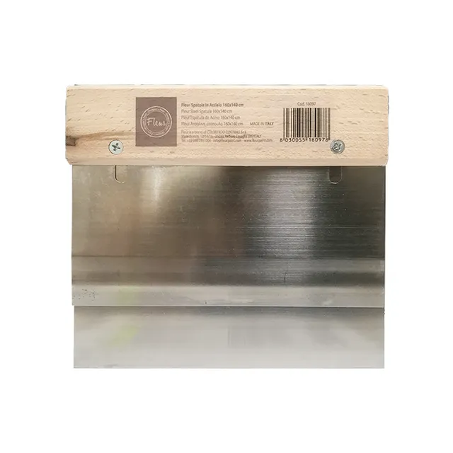 fleur-spatulas-and-rollers-spatola-acciaio-spachtel-160x140-holzgriff image 1