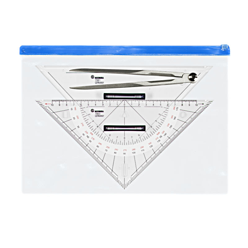 ecobra-ausbildungs-set-marinezirkel-7053-dreiecke-tasche image 1